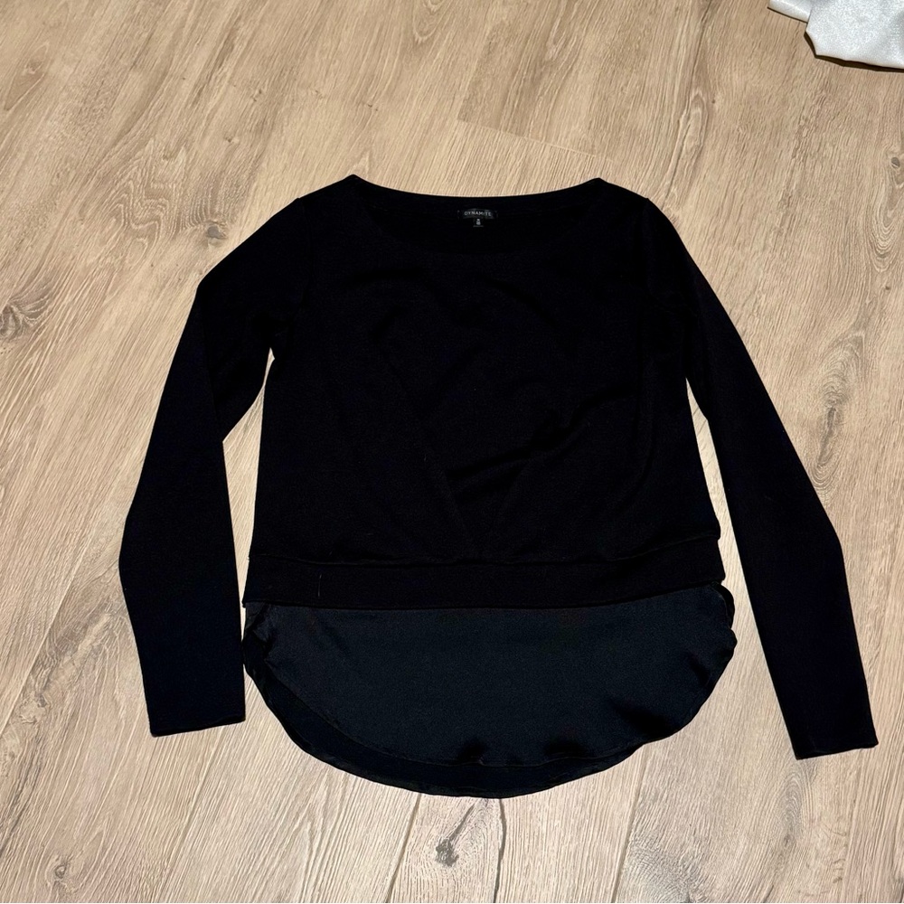 Dynamite Black Long Sleeve Top